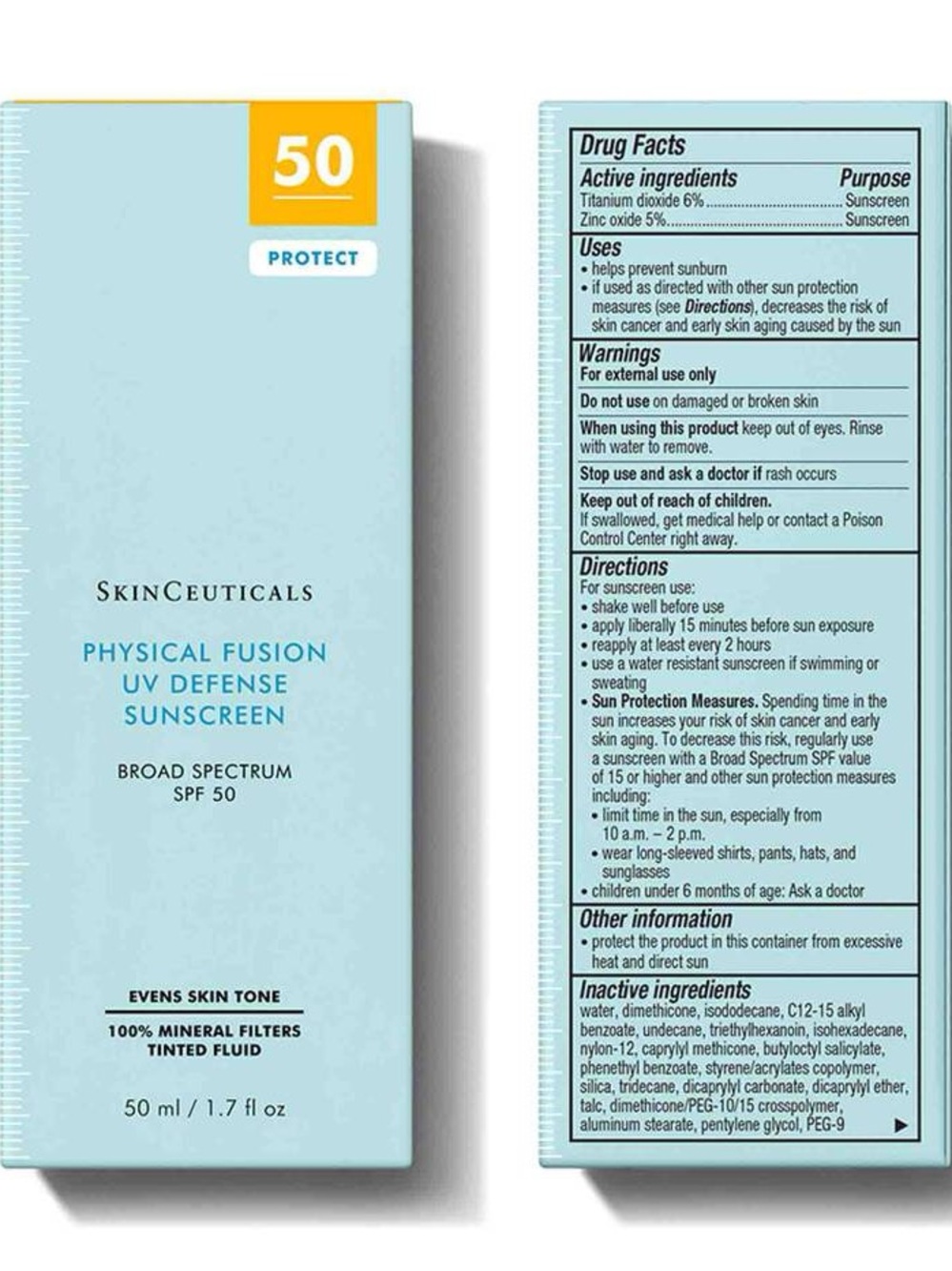 NEW SPF 50 SkinCeuticals Physical Fusion UV Defense Tinted Mineral Sunscreen - Picture 2 of 12